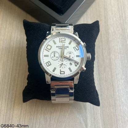 MONT BLANC AÇO PRATA BRANCO 43MM