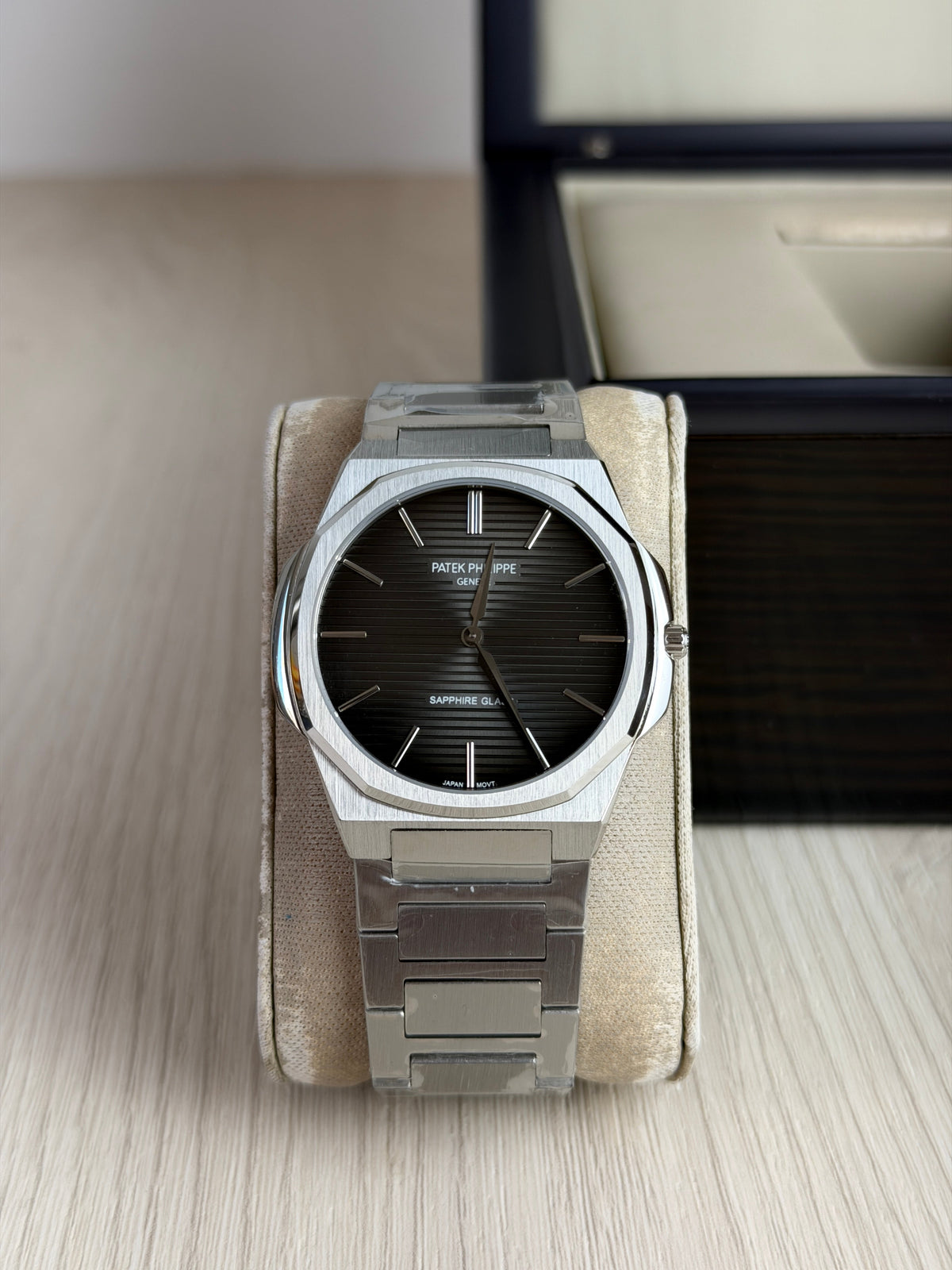 PATEK PHILIPPE MOEDA SLIM PRATA CINZA 42MM