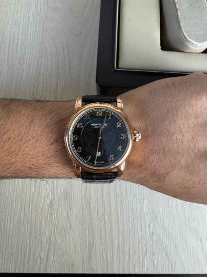 MONT BLANC ROSE COURO AUTOMÁTICO 42MM