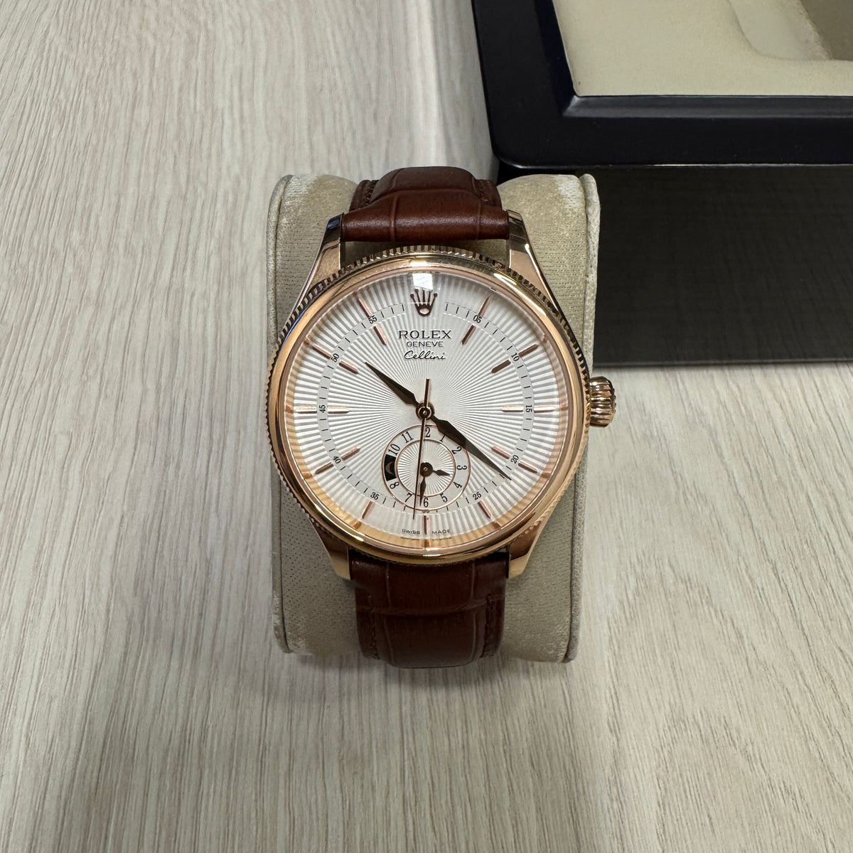 ROLEX CELLINI ROSE COURO 40MM