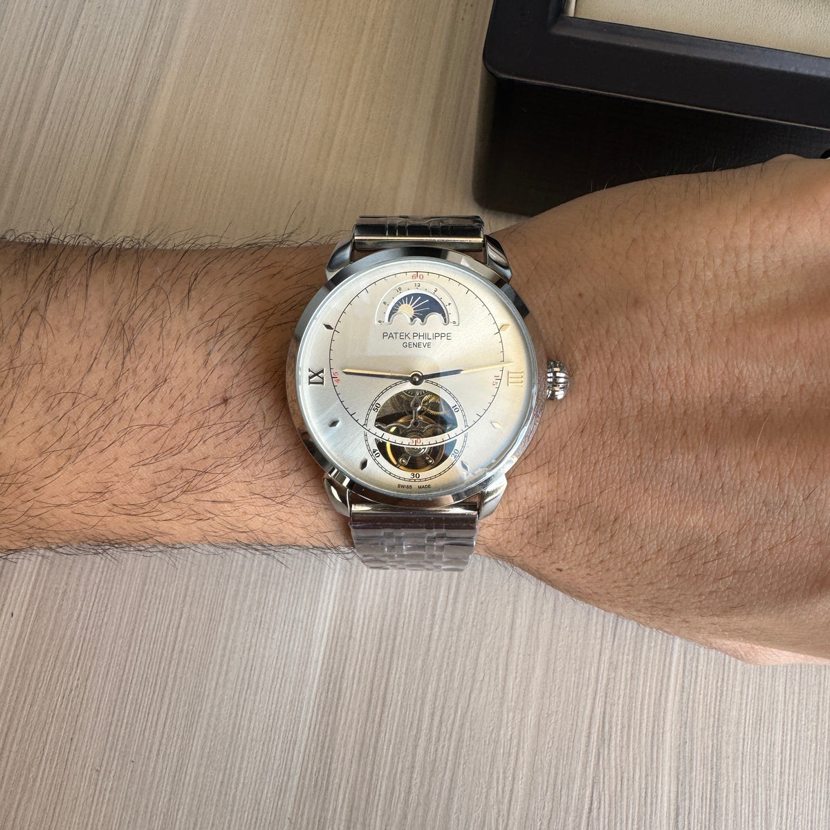 PATEK PHILIPPE PRATA BRANCO AUTOMATICO 43MM
