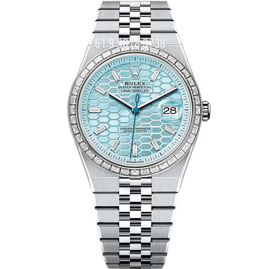 ROLEX LAND DWELLER PRATA BRILHANTE SUPER CLONE