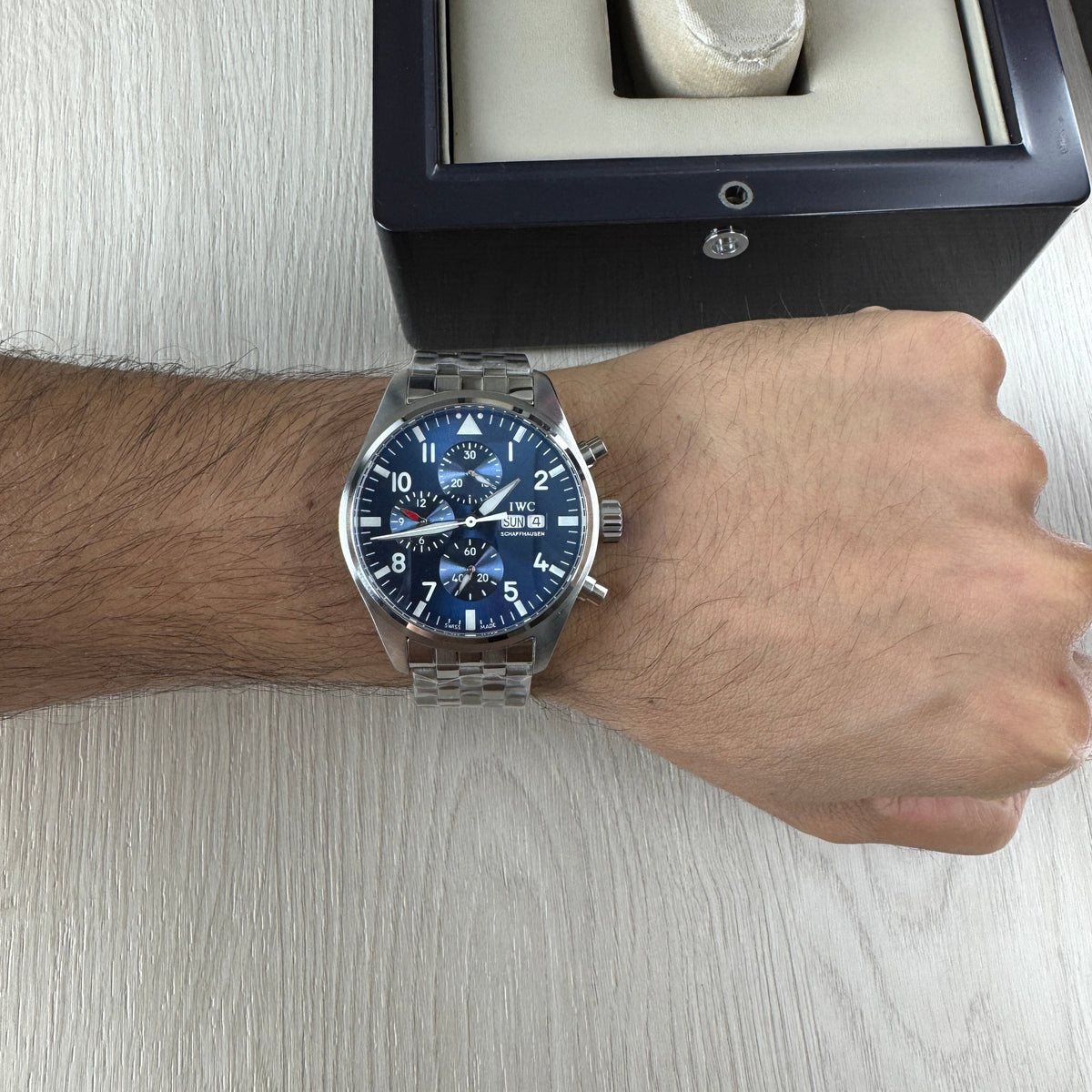 IWC TOP GUN PRATA AZUL AUTOMÁTICO 44MM