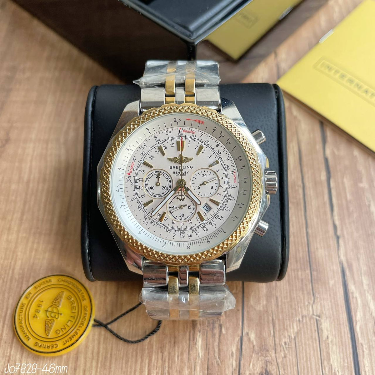 BREITLING NAVITIMER PRATA DOURADO BRANCO 46MM