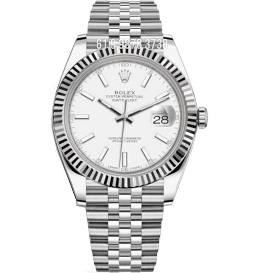 ROLEX DATEJUST 41MM BRANCO JUBILEU 126334 SUPER CLONE