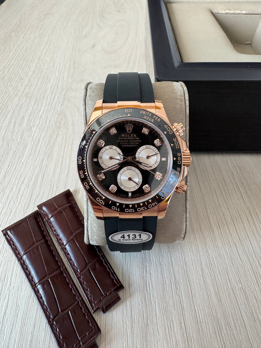 ROLEX DAYTONA ROSE COURO + BORRACHA 40MM