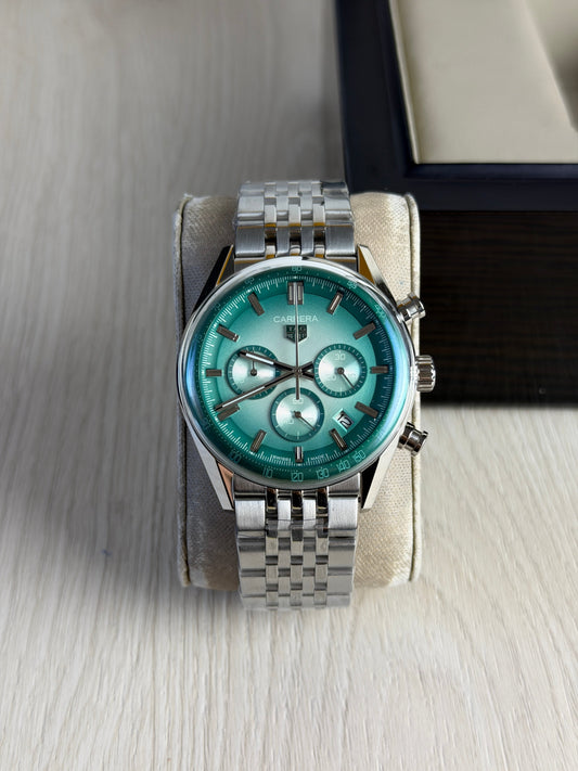 TAG HEUER CARRERA PRATA VERDE 41MM