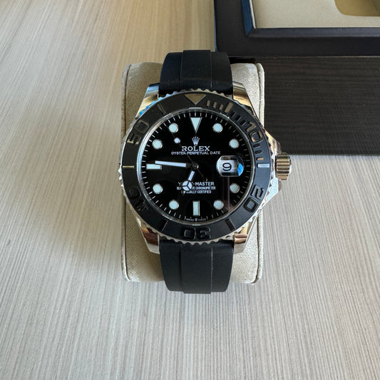 ROLEX YACHT MASTER PRATA BORRACHA 42MM