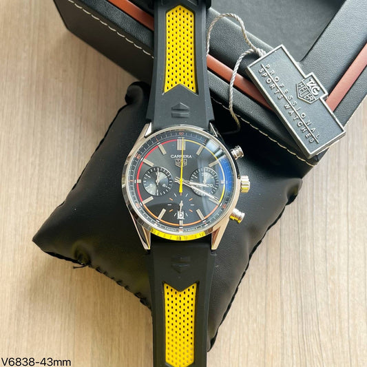 TAG HEUER CARRERA PRATA AMARELO 41MM