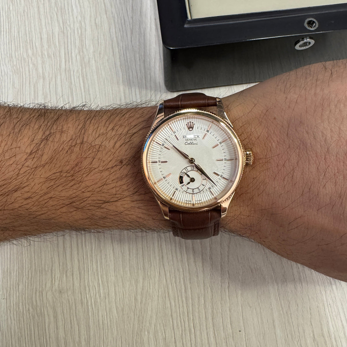 ROLEX CELLINI ROSE COURO 40MM