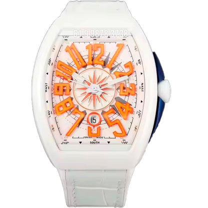 FRANCK MULLER VANGUARD CERAMIC BRANCO 45MM SUPER CLONE
