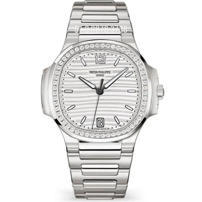 PATEK PHILIPPE NAUTILUS FEMININO Branco COM BRILHANTE ETA J68280 SUPER CLONE