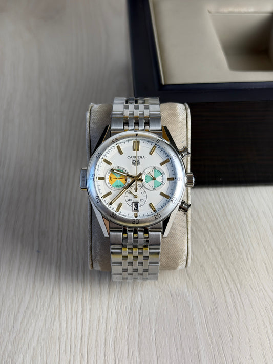 TAG HEUER CARRERA PRATA BRANCO 41MM