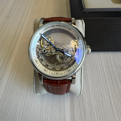 PATEK PHILIPPE ESQUELETO PRATA AUTOMATICO 43MM