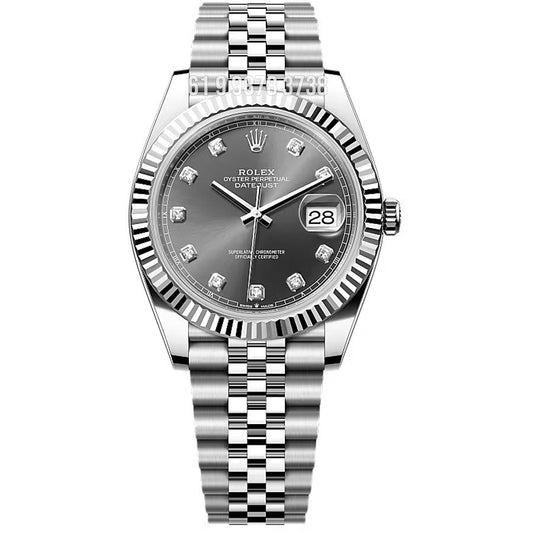 ROLEX DATEJUST 41MM CINZA BRILHANTES JUBILEU 126234 SUPER CLONE