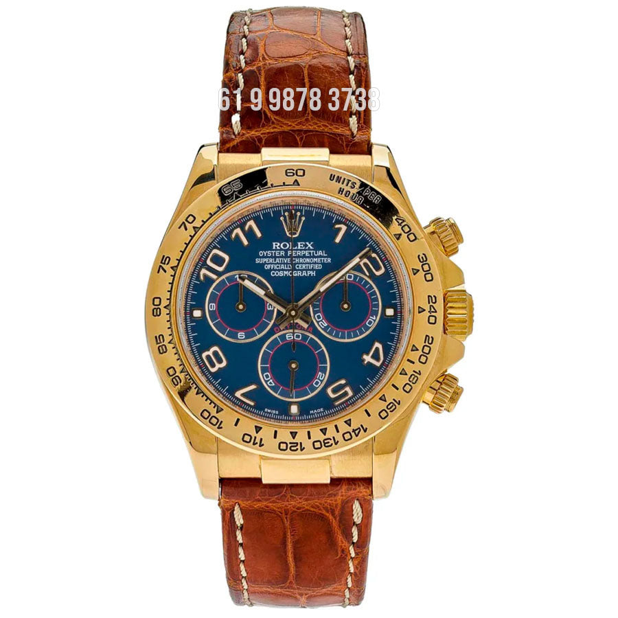 ROLEX DAYTONA 116518BLABR DOURADO BRANCO COURO 40MM SUPER CLONE