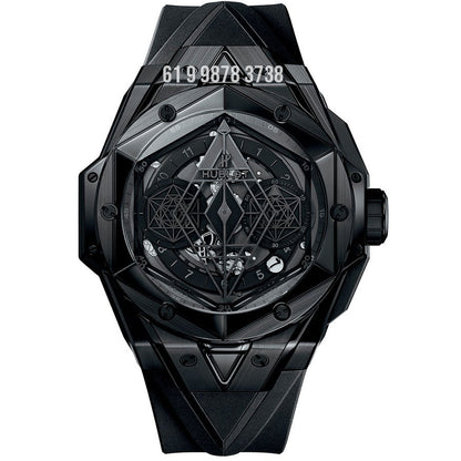 HUBLOT BIG BANG SANG BLUE II CERÂMICA PRETO 45MM SUPER CLONE