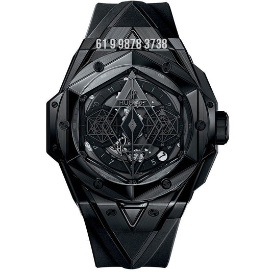 HUBLOT BIG BANG SANG BLUE II CERÂMICA PRETO 45MM SUPER CLONE