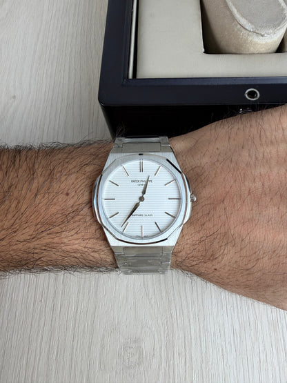 PATEK PHILIPPE MOEDA SLIM PRATA BRANCO 42MM