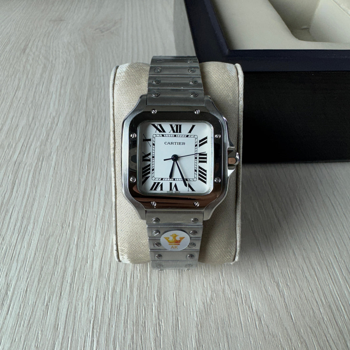 CARTIER SANTOS PRATA BRANCO 36MM X 44MM