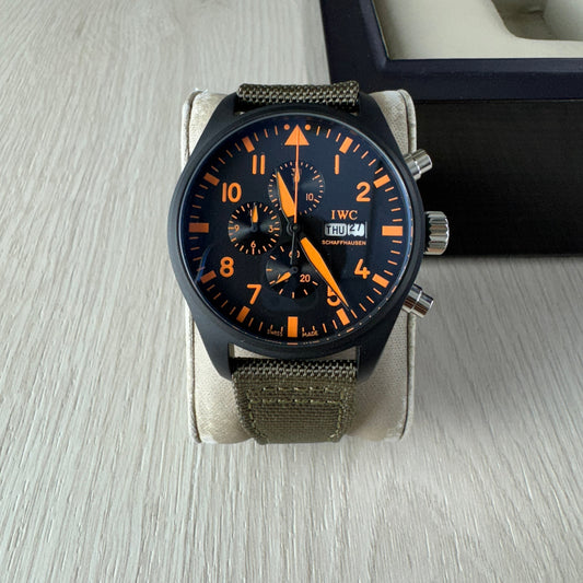 IWC PILOT TOP GUN PRETO LARANJA 44M