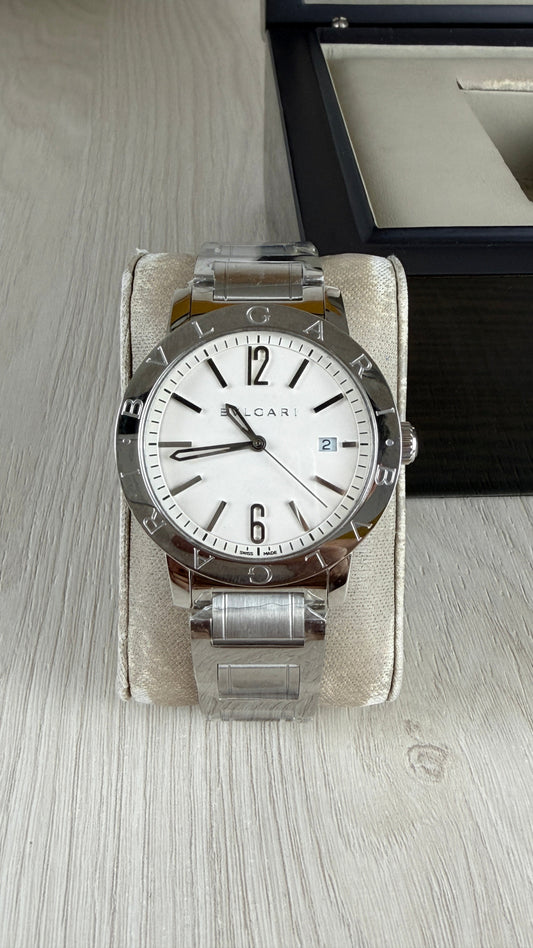 BVLGARI ROMA PRATA BRANCO AUTOMATICO 40MM