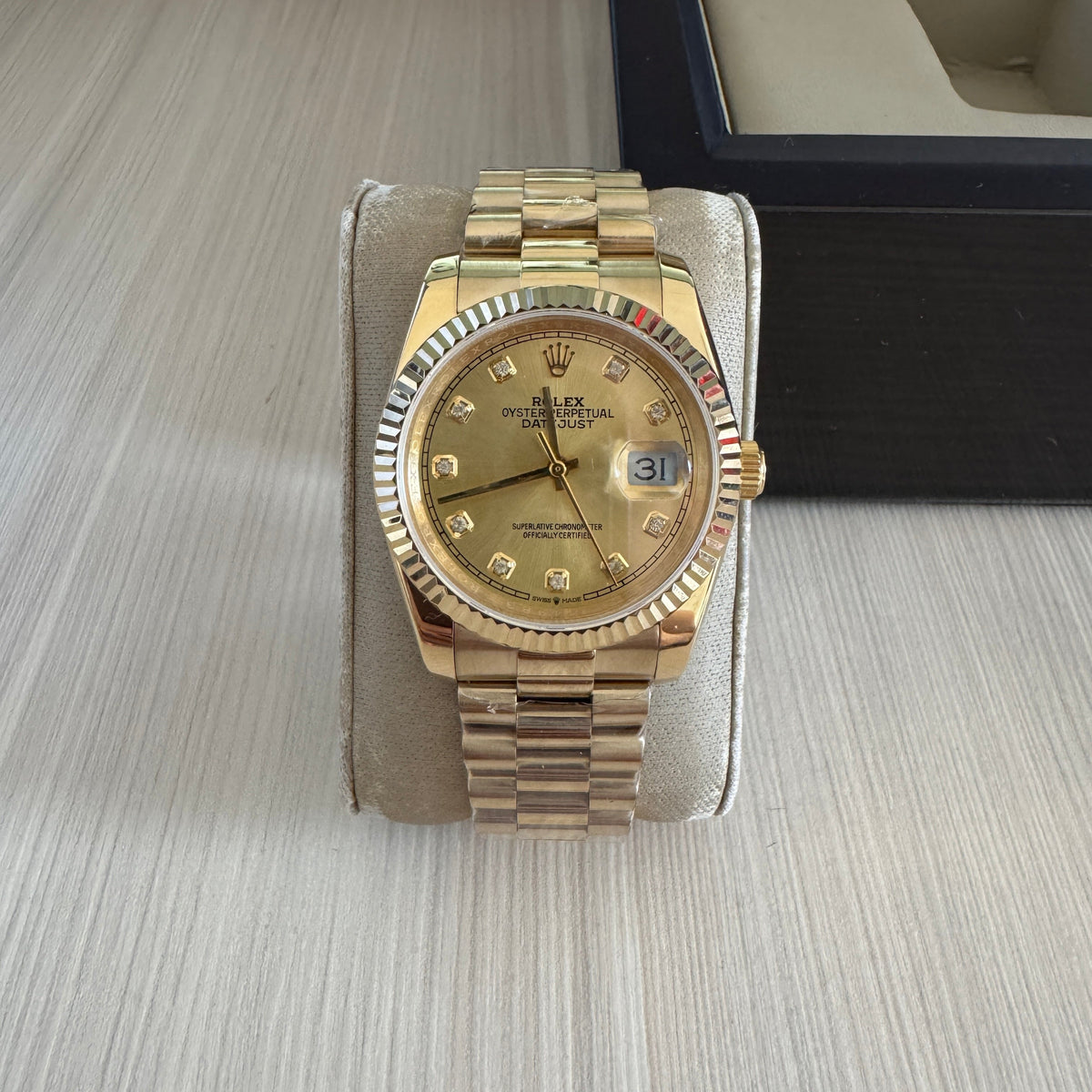 ROLEX DATEJUST DOURADO BRILHANTES FEMININO 36MM