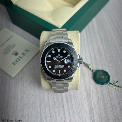 ROLEX YACHT MASTER PRATA PRETO 42MM