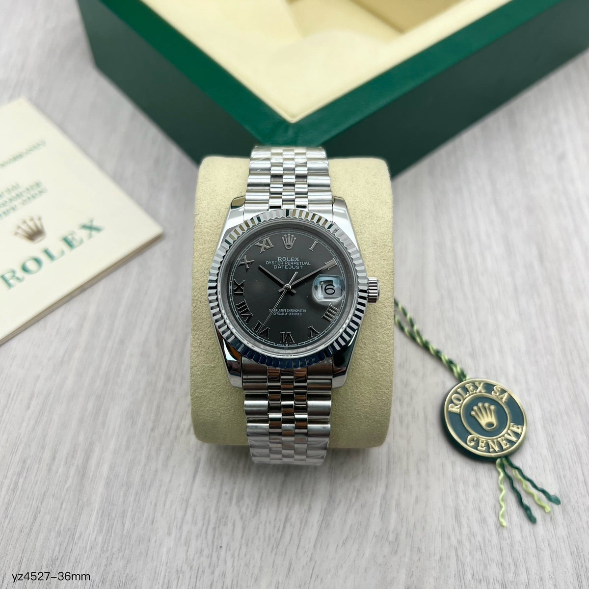 ROLEX DATEJUST PRATA CINZA FEMININO 36MM